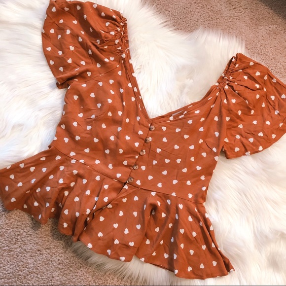 ASOS Tops - ASOS heart print top, size size 2